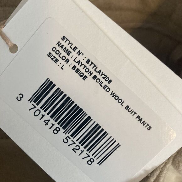 The Frankie Shop‎ Pants Womens Large Layton Boiled Wool Suit Pant Pleated Beige - Picture 10 of 13